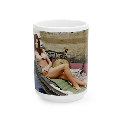 Raquel Welch #253 (Vintage Female Icon) White Coffee Mug-15oz-Go Mug Yourself