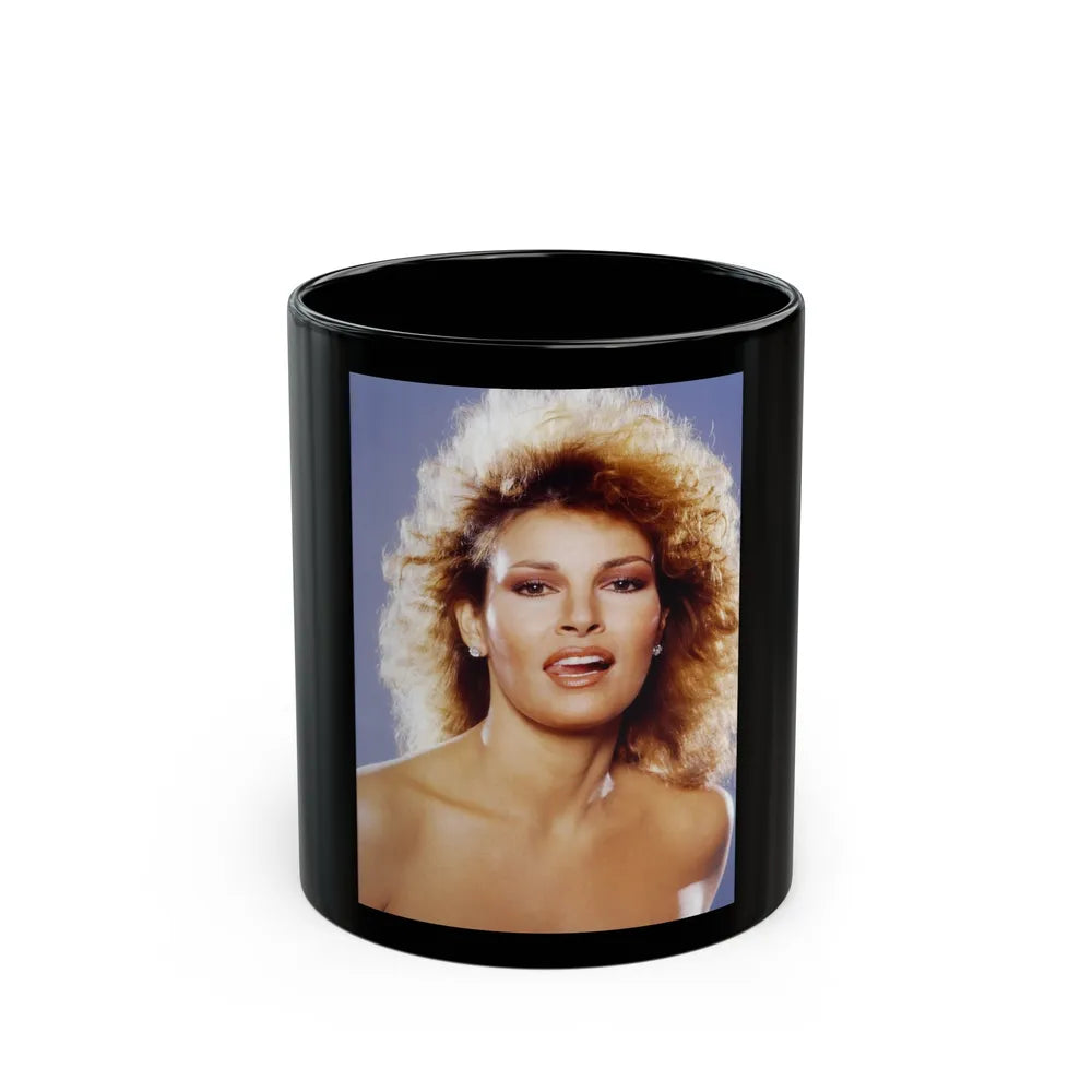 Raquel Welch #254 (Vintage Female Icon) Black Coffee Mug-11oz-Go Mug Yourself