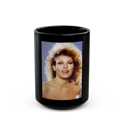 Raquel Welch #254 (Vintage Female Icon) Black Coffee Mug-15oz-Go Mug Yourself