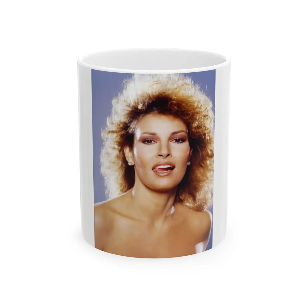 Raquel Welch #254 (Vintage Female Icon) White Coffee Mug-11oz-Go Mug Yourself