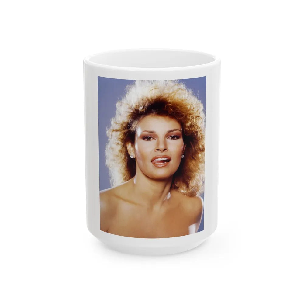 Raquel Welch #254 (Vintage Female Icon) White Coffee Mug-15oz-Go Mug Yourself