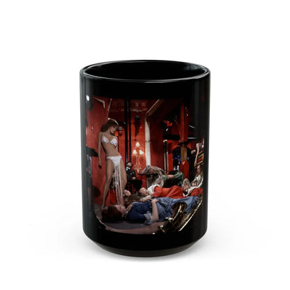 Raquel Welch #255 (Vintage Female Icon) Black Coffee Mug-15oz-Go Mug Yourself