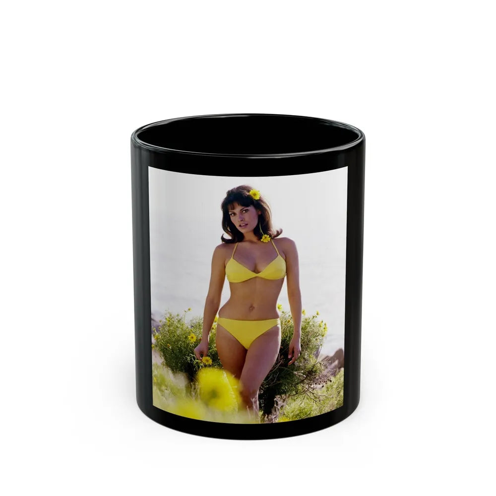 Raquel Welch #256 (Vintage Female Icon) Black Coffee Mug-11oz-Go Mug Yourself