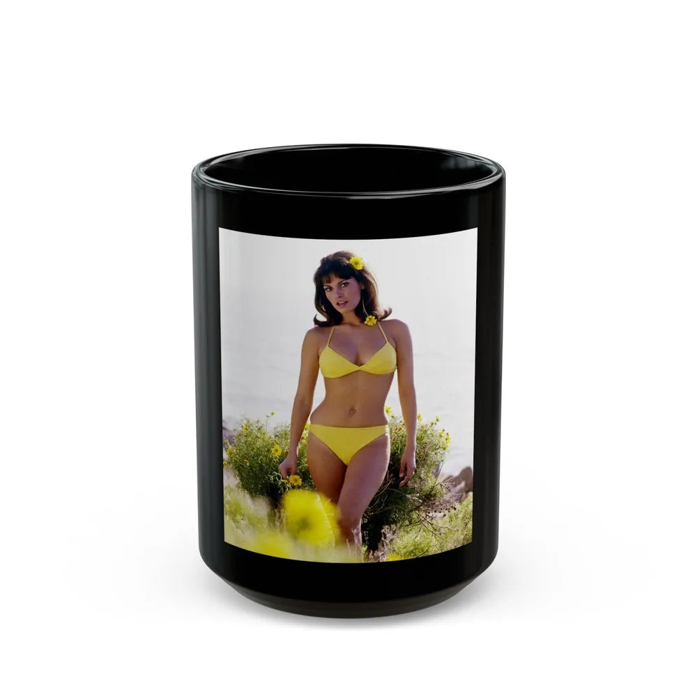 Raquel Welch #256 (Vintage Female Icon) Black Coffee Mug-15oz-Go Mug Yourself