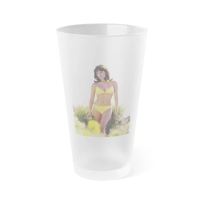 Raquel Welch #256 (Vintage Female Icon) Frosted Pint Glass 16oz-16oz-Frosted-Go Mug Yourself