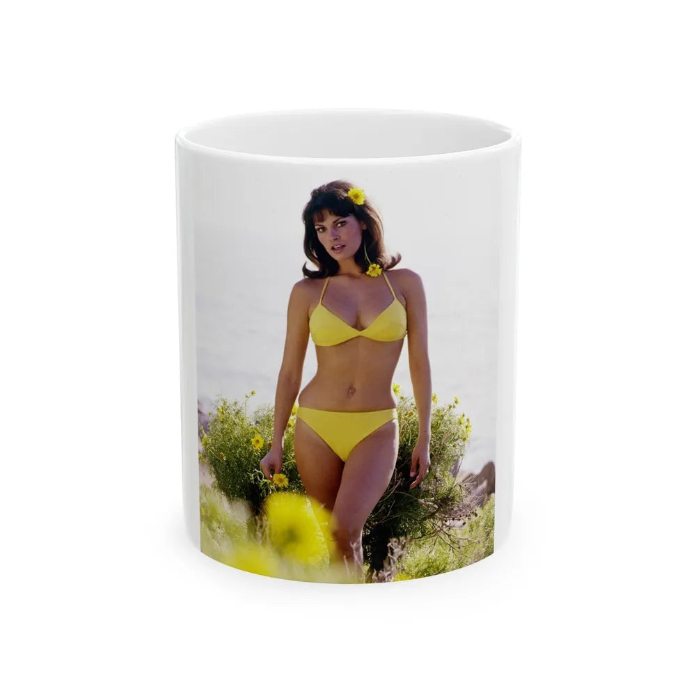 Raquel Welch #256 (Vintage Female Icon) White Coffee Mug-11oz-Go Mug Yourself