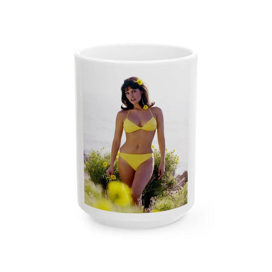 Raquel Welch #256 (Vintage Female Icon) White Coffee Mug-15oz-Go Mug Yourself