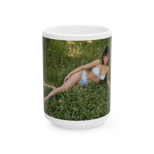 Raquel Welch #258 (Vintage Female Icon) White Coffee Mug 15oz - Go Mug Yourself