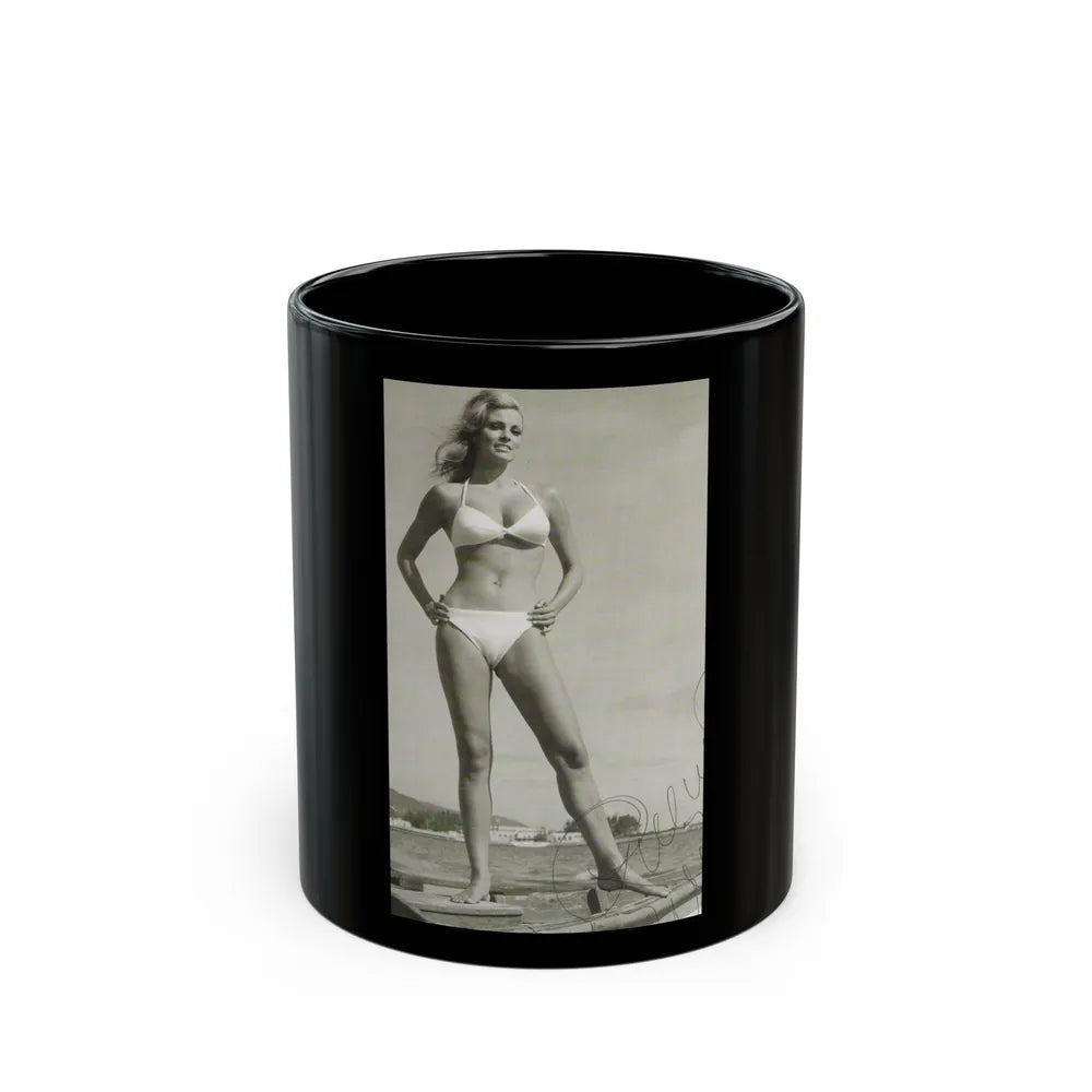 Raquel Welch #259 (Vintage Female Icon) Black Coffee Mug-11oz-Go Mug Yourself