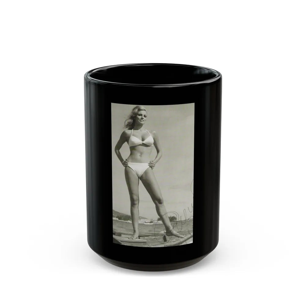 Raquel Welch #259 (Vintage Female Icon) Black Coffee Mug-15oz-Go Mug Yourself