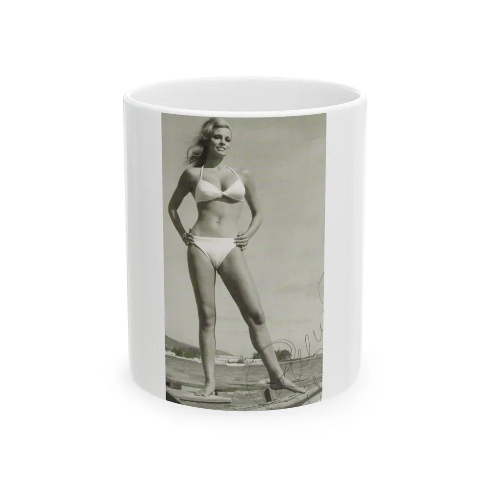 Raquel Welch #259 (Vintage Female Icon) White Coffee Mug-11oz-Go Mug Yourself