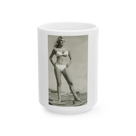 Raquel Welch #259 (Vintage Female Icon) White Coffee Mug 15oz - Go Mug Yourself