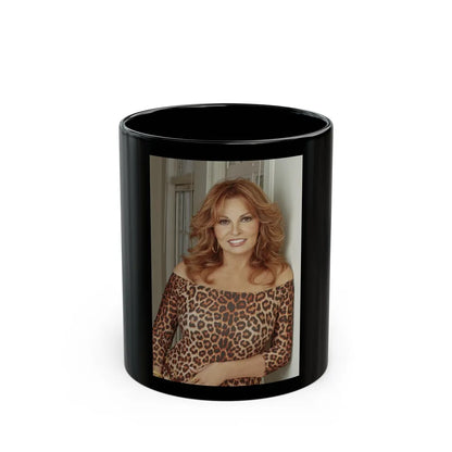 Raquel Welch #267 (Vintage Female Icon) Black Coffee Mug-11oz-Go Mug Yourself