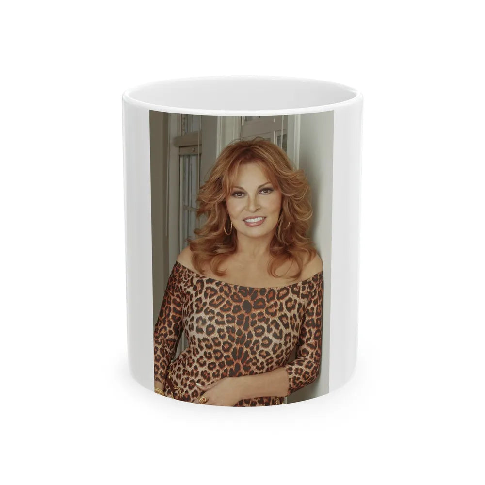 Raquel Welch #267 (Vintage Female Icon) White Coffee Mug-11oz-Go Mug Yourself