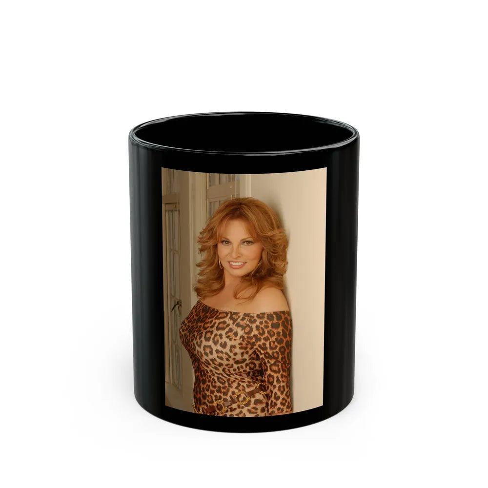 Raquel Welch #268 (Vintage Female Icon) Black Coffee Mug-11oz-Go Mug Yourself