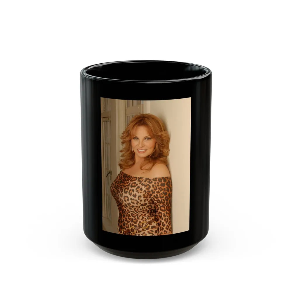 Raquel Welch #268 (Vintage Female Icon) Black Coffee Mug-15oz-Go Mug Yourself