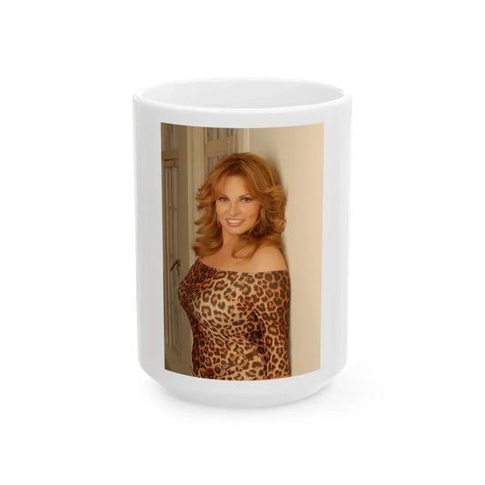Raquel Welch #268 (Vintage Female Icon) White Coffee Mug 15oz - Go Mug Yourself