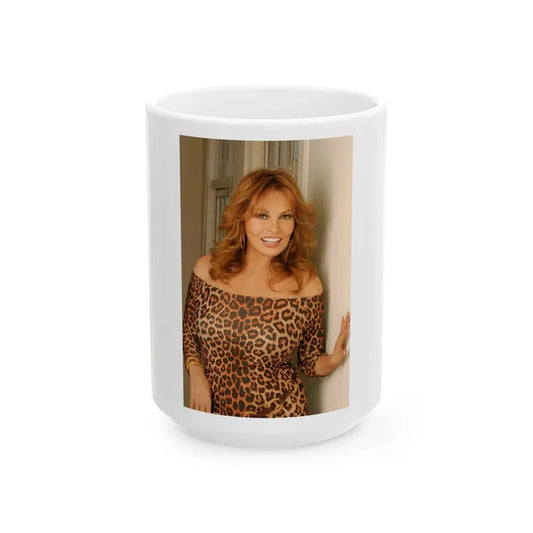 Raquel Welch #269 (Vintage Female Icon) White Coffee Mug 15oz - Go Mug Yourself