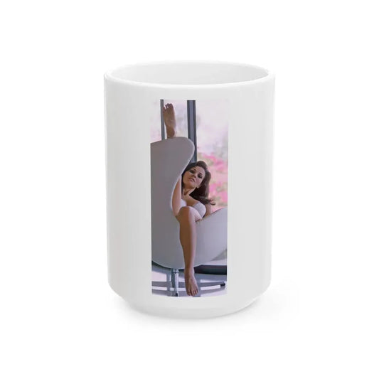 Raquel Welch #270 (Vintage Female Icon) White Coffee Mug 15oz - Go Mug Yourself