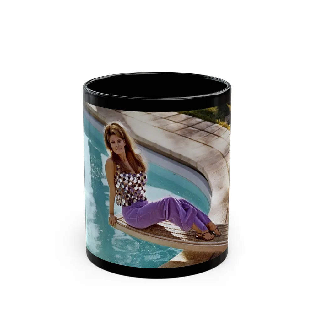 Raquel Welch #271 (Vintage Female Icon) Black Coffee Mug-11oz-Go Mug Yourself