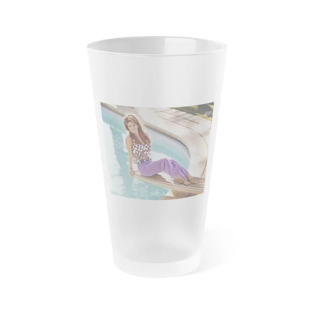 Raquel Welch #271 (Vintage Female Icon) Frosted Pint Glass 16oz-16oz-Frosted-Go Mug Yourself