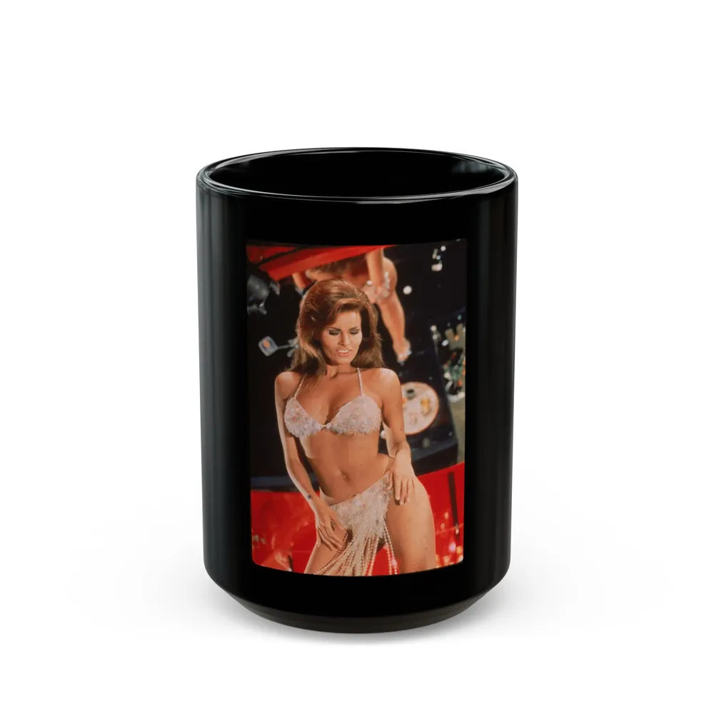 Raquel Welch #277 (Vintage Female Icon) Black Coffee Mug-15oz-Go Mug Yourself