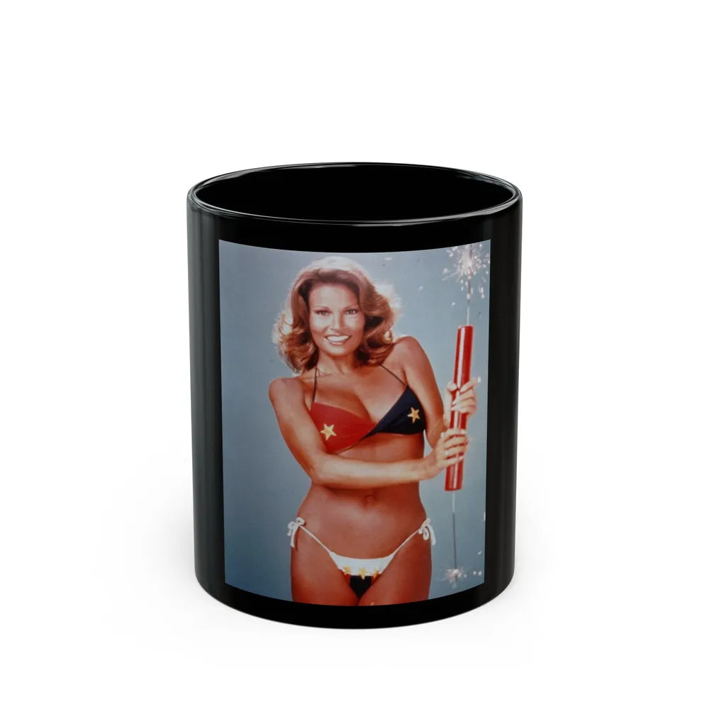 Raquel Welch #283 (Vintage Female Icon) Black Coffee Mug-11oz-Go Mug Yourself