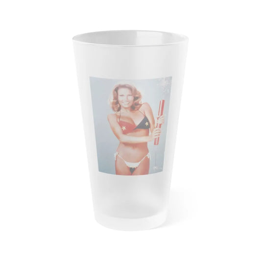 Raquel Welch #283 (Vintage Female Icon) Frosted Pint Glass 16oz-16oz-Frosted-Go Mug Yourself