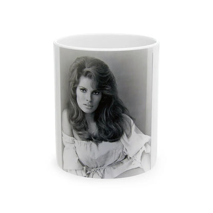 Raquel Welch #284 (Vintage Female Icon) White Coffee Mug-11oz-Go Mug Yourself