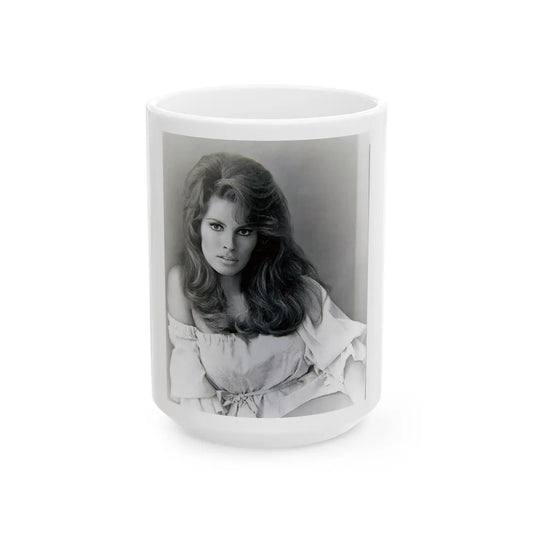 Raquel Welch #284 (Vintage Female Icon) White Coffee Mug-15oz-Go Mug Yourself