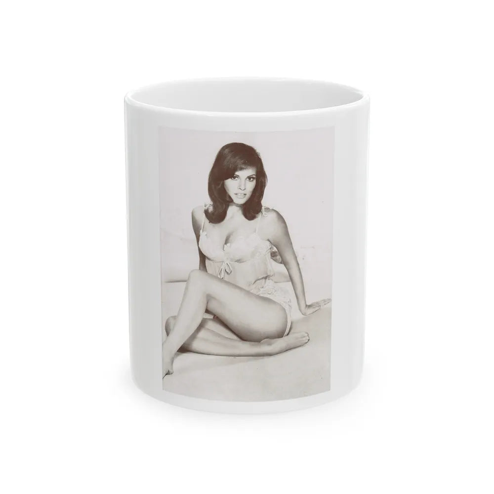 Raquel Welch #288 (Vintage Female Icon) White Coffee Mug-11oz-Go Mug Yourself