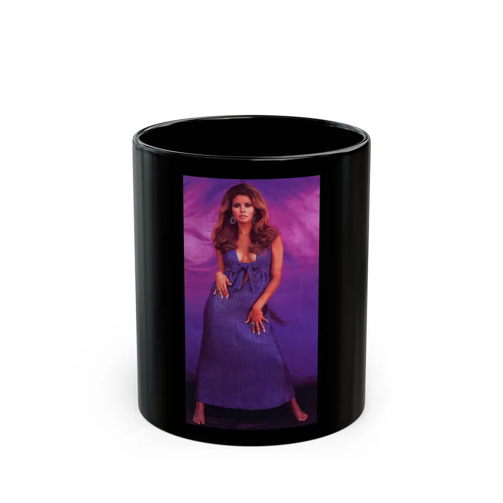 Raquel Welch #292 (Vintage Female Icon) Black Coffee Mug-11oz-Go Mug Yourself