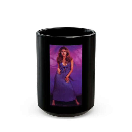 Raquel Welch #292 (Vintage Female Icon) Black Coffee Mug 15oz - Go Mug Yourself