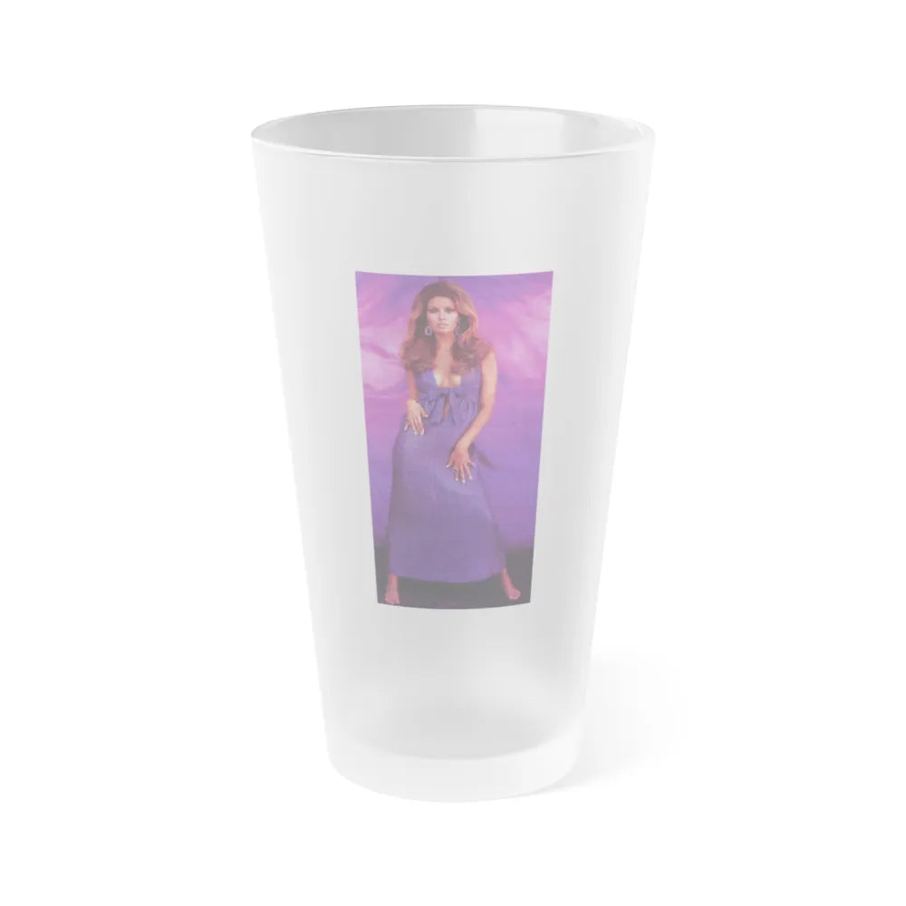 Raquel Welch #292 (Vintage Female Icon) Frosted Pint Glass 16oz-16oz-Frosted-Go Mug Yourself