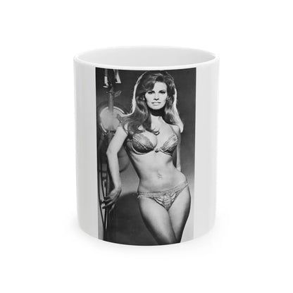 Raquel Welch #298 (Vintage Female Icon) White Coffee Mug-11oz-Go Mug Yourself