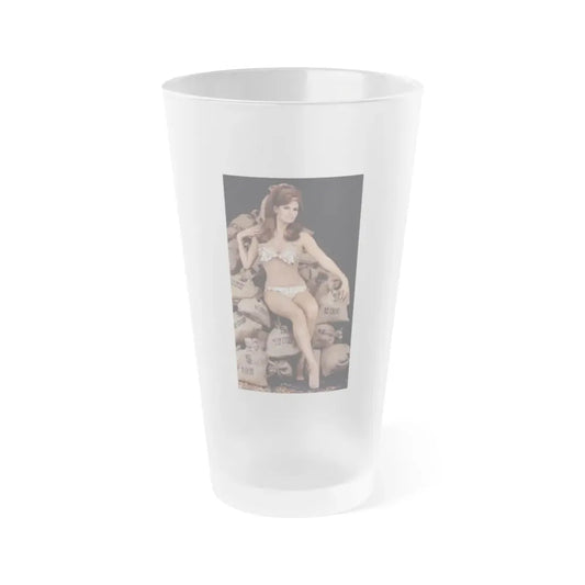 Raquel Welch #299 (Vintage Female Icon) Frosted Pint Glass 16oz 16oz Frosted - Go Mug Yourself
