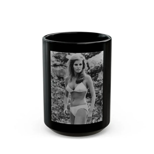 Raquel Welch #306 (Vintage Female Icon) Black Coffee Mug 15oz - Go Mug Yourself
