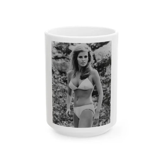Raquel Welch #306 (Vintage Female Icon) White Coffee Mug 15oz - Go Mug Yourself