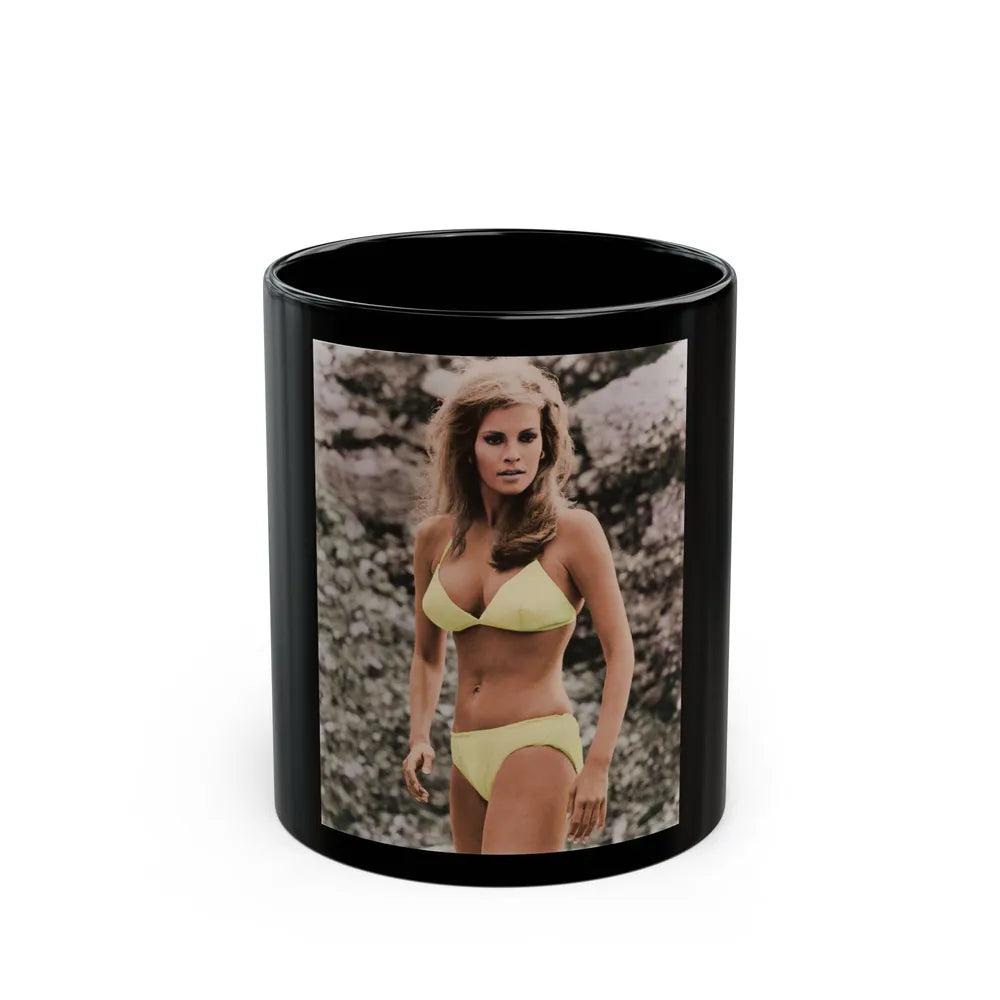 Raquel Welch #3061 (Vintage Female Icon) Black Coffee Mug-11oz-Go Mug Yourself