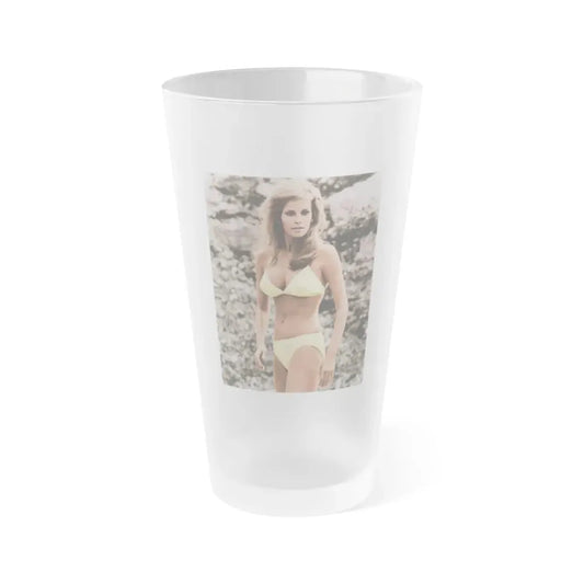 Raquel Welch #3061 (Vintage Female Icon) Frosted Pint Glass 16oz 16oz Frosted - Go Mug Yourself