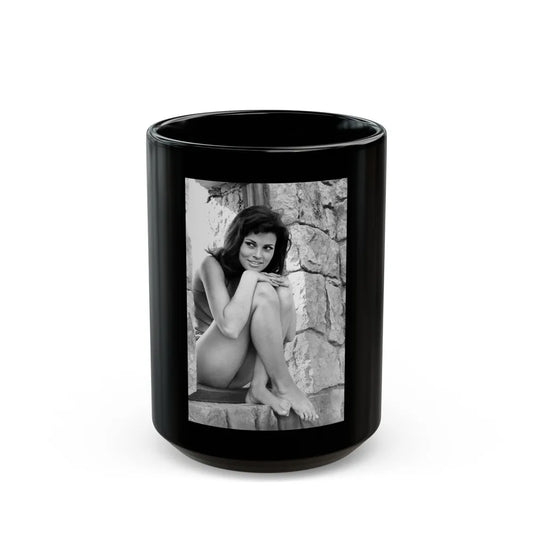 Raquel Welch #307 (Vintage Female Icon) Black Coffee Mug-15oz-Go Mug Yourself