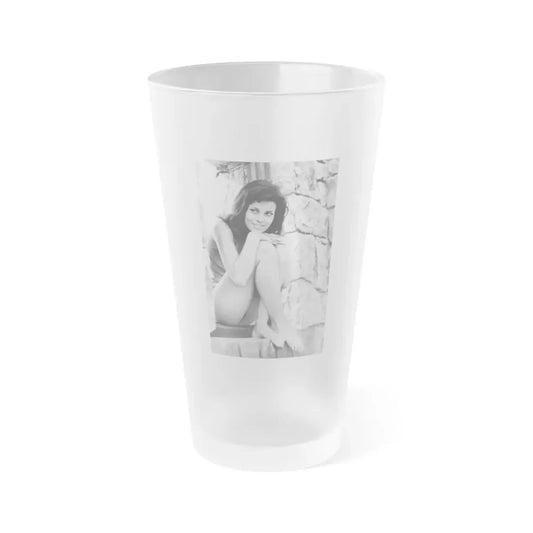 Raquel Welch #307 (Vintage Female Icon) Frosted Pint Glass 16oz 16oz Frosted - Go Mug Yourself