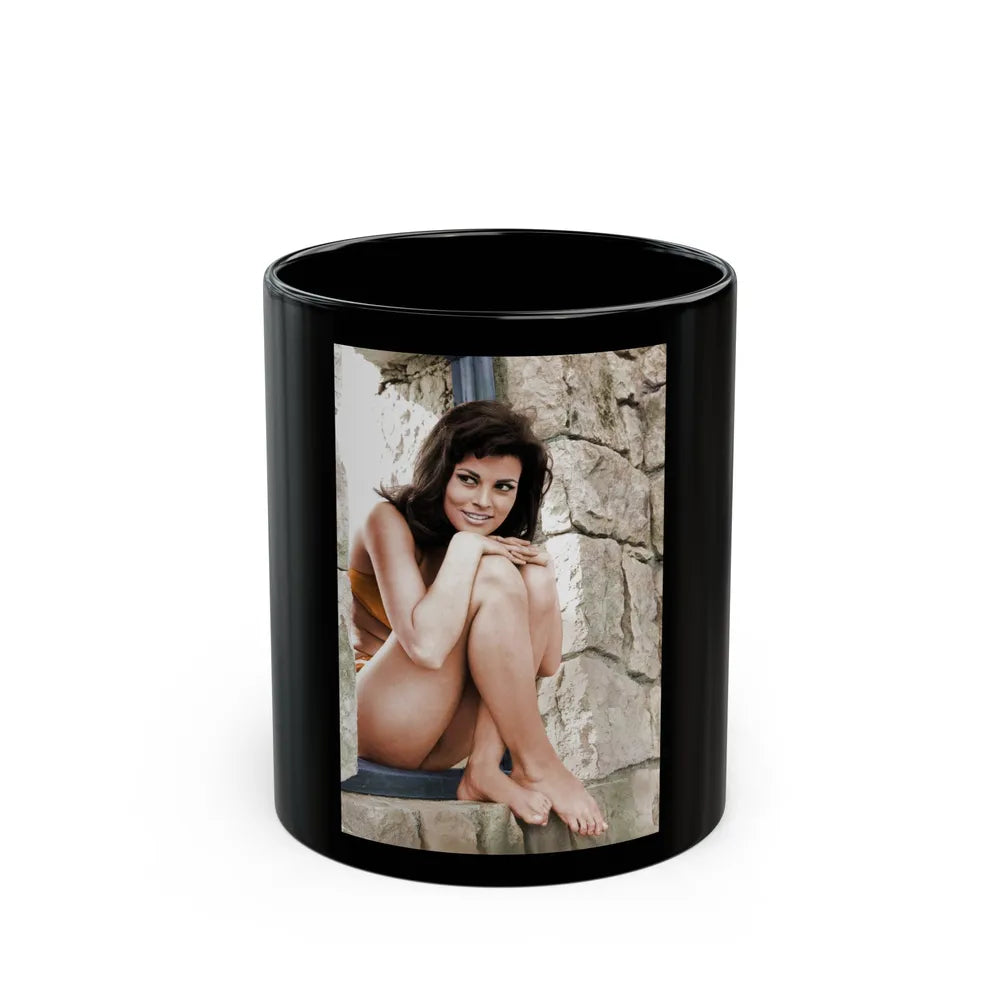 Raquel Welch #3071 (Vintage Female Icon) Black Coffee Mug-11oz-Go Mug Yourself