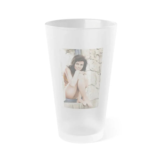 Raquel Welch #3071 (Vintage Female Icon) Frosted Pint Glass 16oz 16oz Frosted - Go Mug Yourself