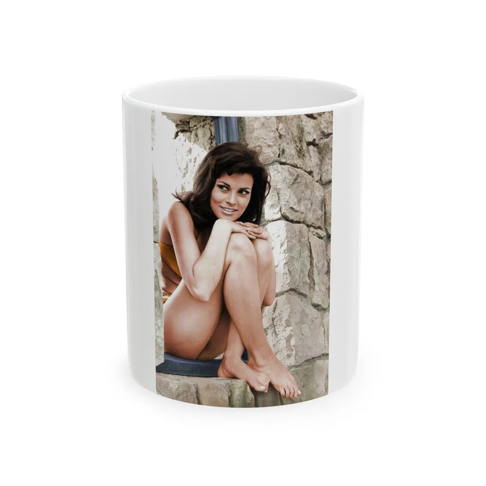 Raquel Welch #3071 (Vintage Female Icon) White Coffee Mug-11oz-Go Mug Yourself