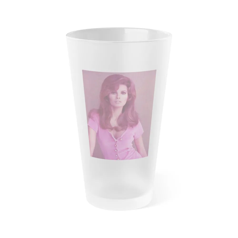 Raquel Welch #308 (Vintage Female Icon) Frosted Pint Glass 16oz-16oz-Frosted-Go Mug Yourself