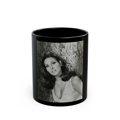 Raquel Welch #313 (Vintage Female Icon) Black Coffee Mug-11oz-Go Mug Yourself