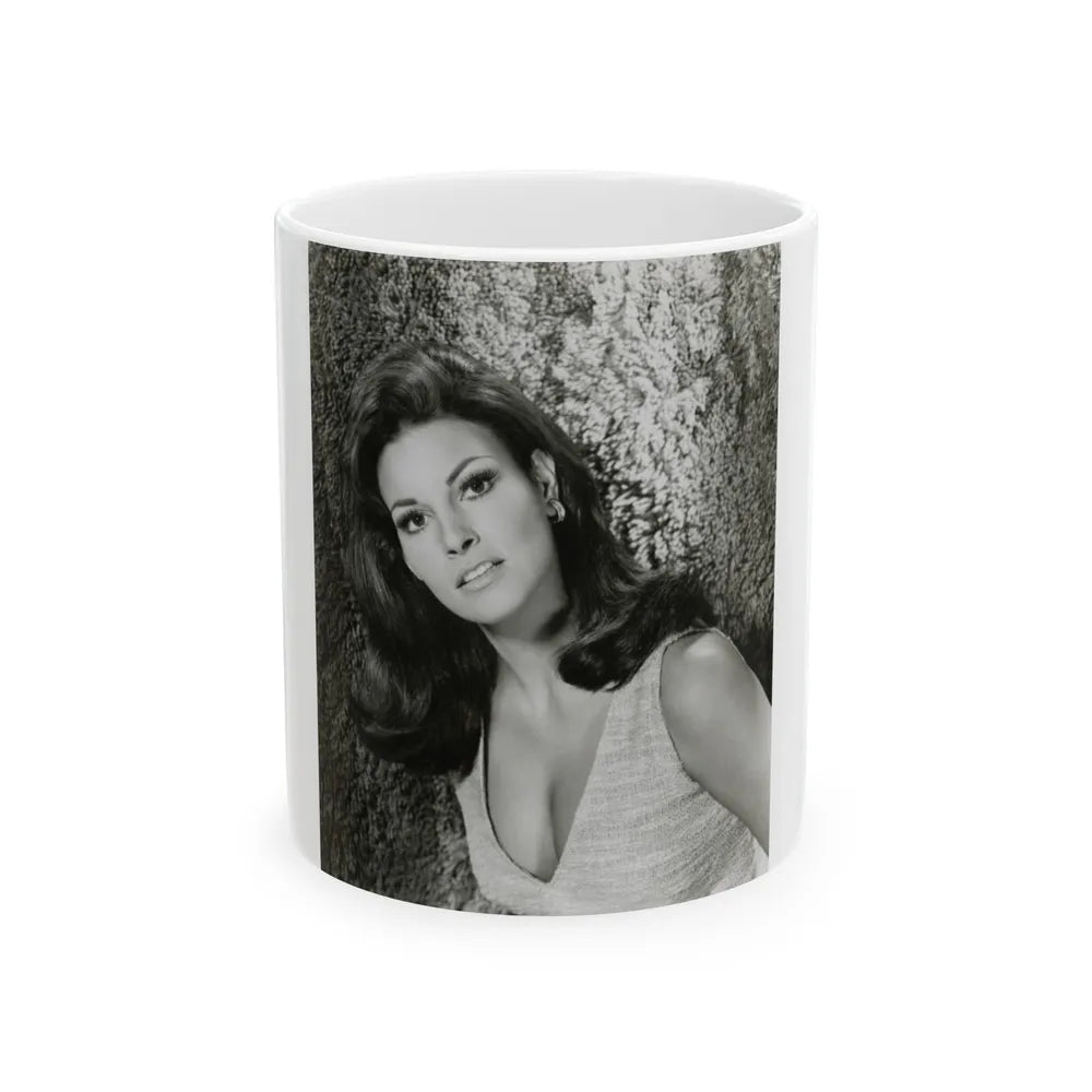 Raquel Welch #313 (Vintage Female Icon) White Coffee Mug-11oz-Go Mug Yourself