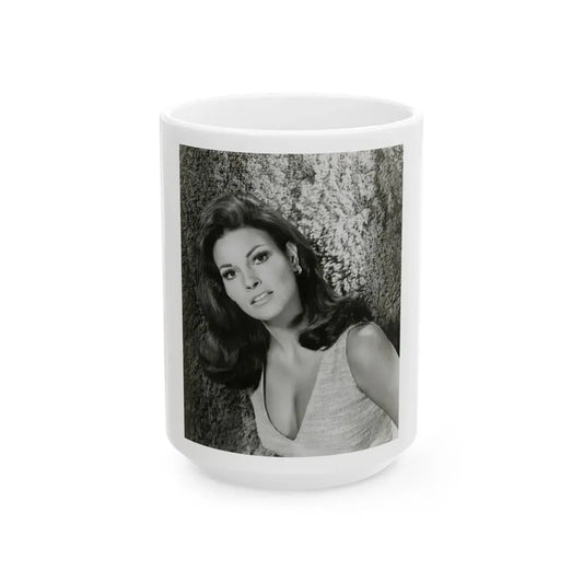 Raquel Welch #313 (Vintage Female Icon) White Coffee Mug 15oz - Go Mug Yourself