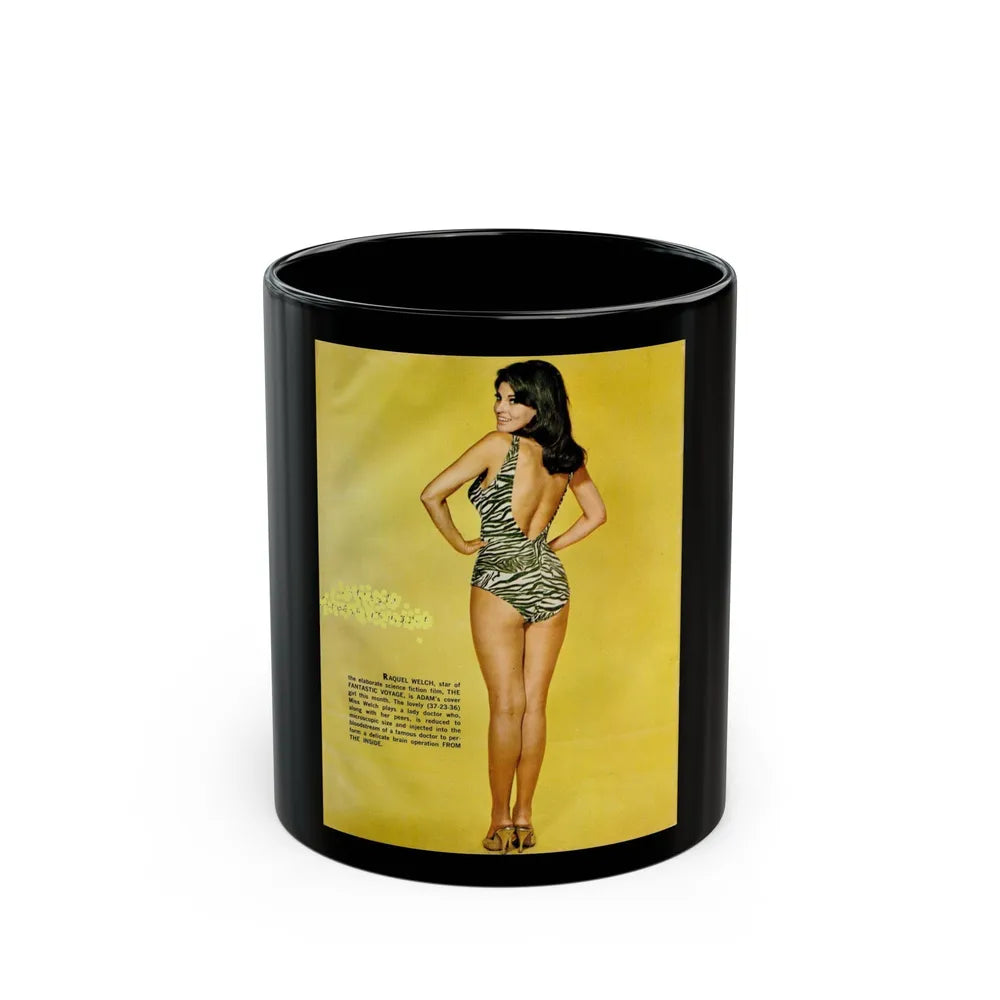 Raquel Welch #316 (Vintage Female Icon) Black Coffee Mug-11oz-Go Mug Yourself